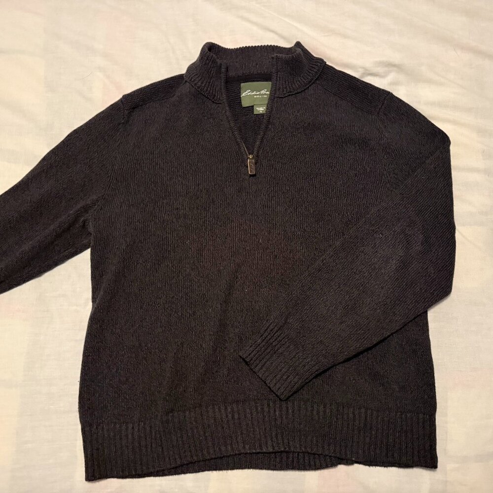 Eddie Bauer 14 Zip Cotton Sweater XL
